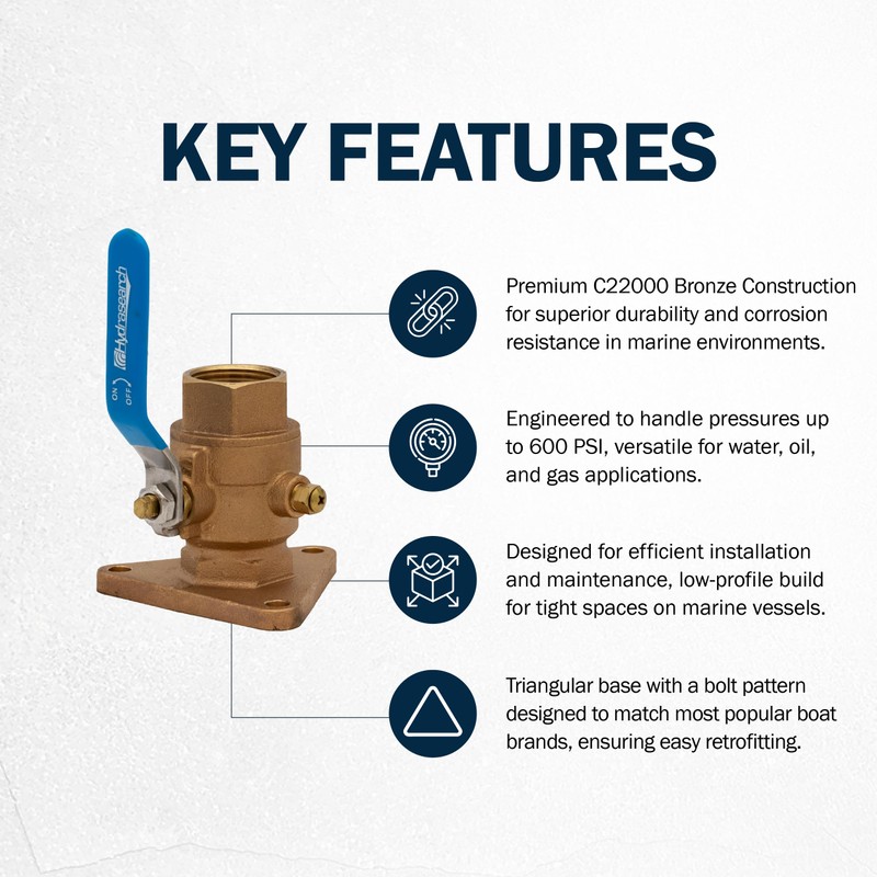 Hydrasearch Buck Algonquin | 1" Low Profile Bronze Ball Type