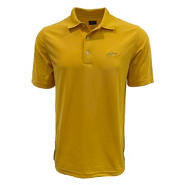 Greg Norman Men's Technical Performance Polyester Play Dry Polo Shirt (XX-Large, Golden (GDRD))