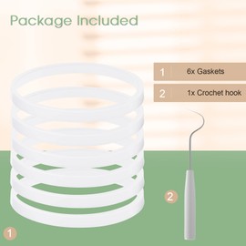 6 Pieces 10cm White Rubber Sealing Gaskets O-Ring Replacement Part Compatible with Nutri Ninja Juicer Blender Replacement Seals
