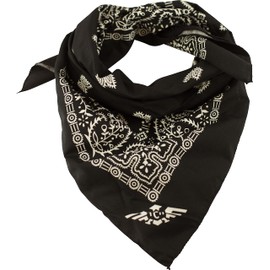 XXL Velour Neckerchief Made of 100% Cotton, 70 x 70 cm, Unisex Bandana, Neckerchief, Extra Large, Paisley Black