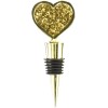 Kate Aspen Gold Glitter Heart Bottle Stopper