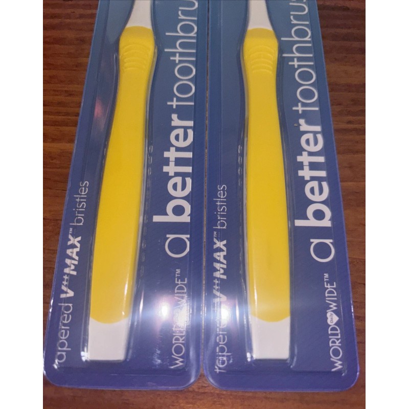 World Wide A Better Toothbrush Medium Yellow Toothbrushes Lot Of