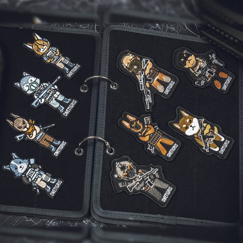 OneTigris Dog Embroidery Morale Patch Mascot Patch/Woven Fabric Velcro Patch