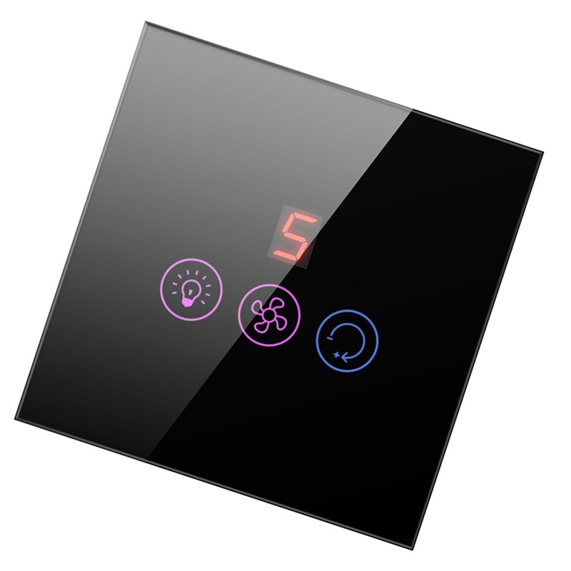 Tuya WiFi Intelligent Touched Screen Fan Light Switch Speed Adjustable