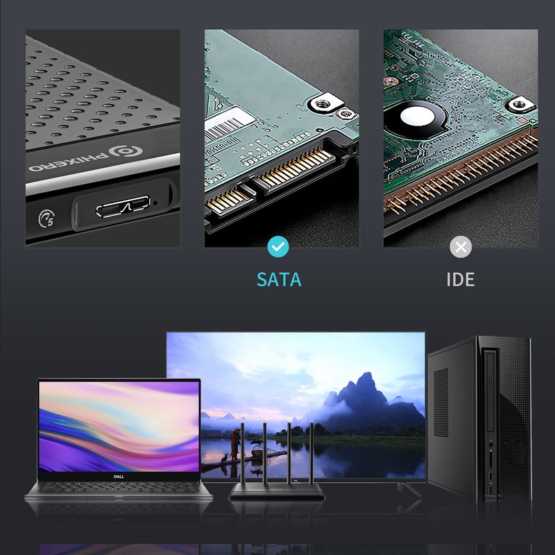 PHIXERO 2.5 Inch Tool-Free External Hard Drive Enclosure, Sata III