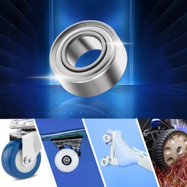 ACROPIX 5x10x4mm Double Metal Shield MR105ZZ Single Row Deep Groove Ball Bearings Silver Tone - Pack of 10