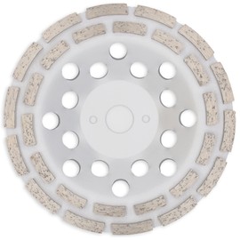 Premium Quality Diamond Grinding Disc 180 mm Diamond Cup Wheel 22.2 mm Double Row for Concrete, Granite, Natural Stone, Stone, Masonry, Screed