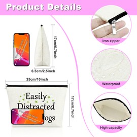 Funny Frog Gifts for Women Frog Themed Gifts for Women Girl Cute Animal Makeup Bags for Women Animal Lover Gifts for Girls Birthday Thanksgiving Day Christmas Gift for Frog Lover Travel Cosmetic Bag