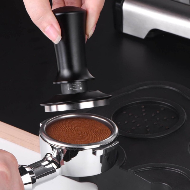 Coffee Tamper Adjustable Depth Spring Loaded Coffee Tamping Tool with