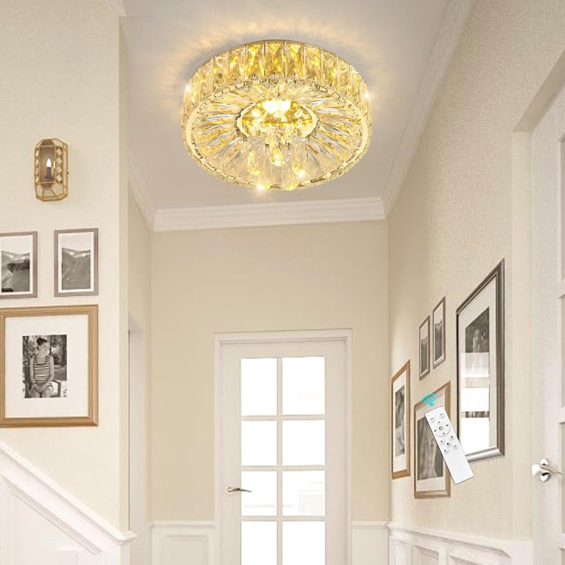 dolria Mini Chandelier Modern Crystal Chandeliers for Hallway LED Flush