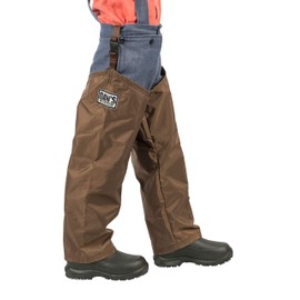 High-n-Dry Briar Proof, Waterproof, Kid's Chaps, Made in U.S.A. (Large 26" Thigh/20 Inseam) Brown