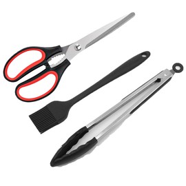 Kitchen Scissors Food Clips and BBQ Brushes Set, Kitchen Scissors for Chicken,Meat,Fish,Sharp Kitchen Shears with Sharp Edge,Stainless Steel Cooking Scissors for Thanksgiving Christmas