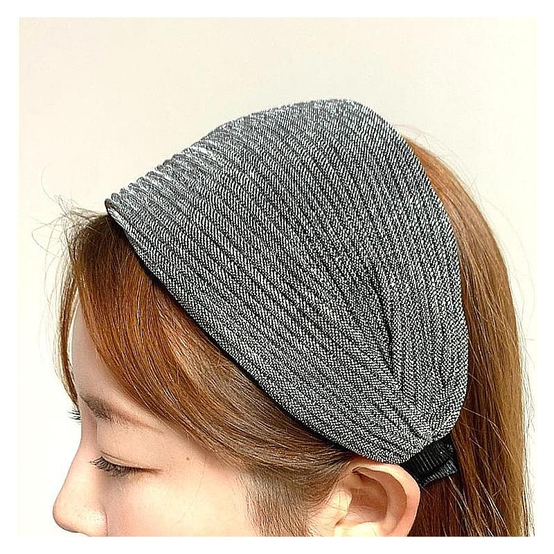 샵프리C Wide Ribbed Pearl Hair Band 13cm Retro Summer Headband