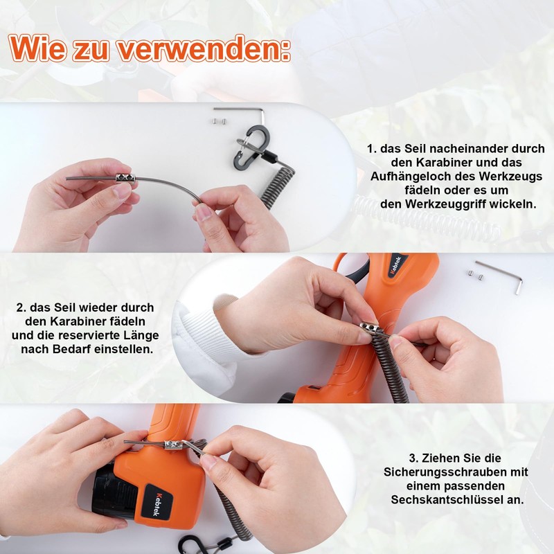 Anti-Drop Tool Tether for Power Tools, 25 kg Load Capacity,