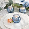LAMORGIFT 24 Pcs Blue Votive Candle Holders Bulk- Blue Tealight