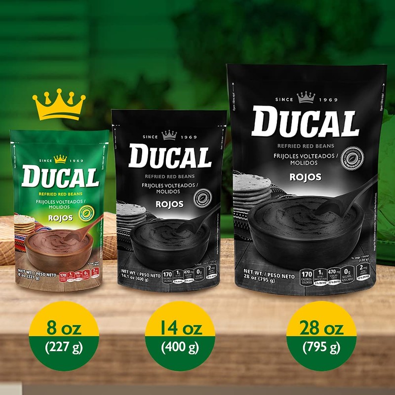 Ducal Refried Red Beans Pouch - Instant Vegetarian Refried Red