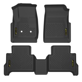 PIT66 Floor Mats Cargo Liners Compatible with Chevy Colorado GMC Canyon Crew Cab 2015-2022 (Heavy Duty) 3-Piece Premium All Weather Automotive TPE Liners