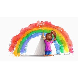 2 x Stickers Flag Children's Rainbow 8 x 5 cm Sticker Flag Car Sticker