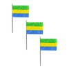 Gabon 4 x 6 Inch Stick Flag - 3 PK