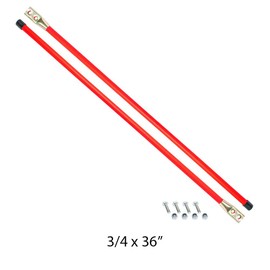 Replaces 1308110 SAM PLOW Parts, 3/4 X 36 INCH Fluorescent Orange Bolt-ON Bumper Marker Sight RODS with Hardware