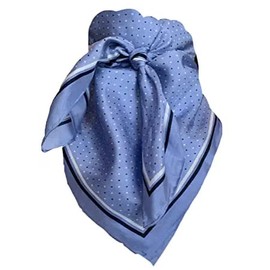 Wyoming Traders Wild Rag Slate Blue Cowboy Multi Polka Dot Silk Scarf