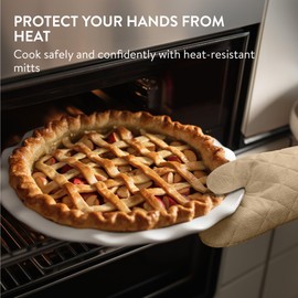 JEMIDI Oven Gloves 1 Piece – Pot Holder Glove Heat Resistant – Oven Gloves Washable – 100% Cotton with Polyester Filling – Long Oven Gloves – Baking Gloves