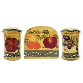 ACK Salt and Pepper Shaker with Napkin holder (Mixed Fruit), Kitchen Décor