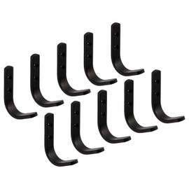 Gedotec Cora Small Coat Hooks 65 x 18 mm Pack of 10 Coat Hooks Matt Black Coat Hooks Steel Modern Wall Hook Solid Steel Including Mounting Material Design Hanging Hook
