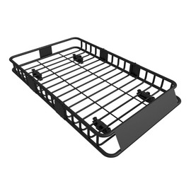 FORWODE 250LBS Universal Roof Rack Basket, 64"x39"x6" Rooftop Cargo Carrier Rack, Rust-Proof Roof Cargo Basket for Suvs, Trucks, Vehiclesor Suvs, Trucks, Vehicles
