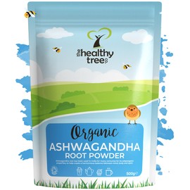 Organic Ashwagandha Powder - Raw Vegan Ashwagandha Root Powder by TheHealthyTree Company - Certified Organic Natural Stress Relief and Energy Support, Non-GMO & Gluten Free (500g)