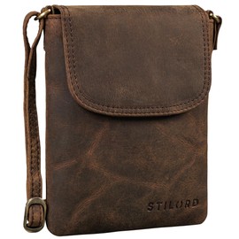 STILORD 'Ellis' Handytasche zum Umhängen Leder Brustbeutel Kleine Ledertasche Umhängetasche für Smartphone und Geldbörse Cross-Body Bag XS Vintage Leder, Farbe:colorado - braun