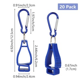 ZOFORTY 20 PCS Glove Clips for Work, Glove Belt Clips, Work Safety Clip Glove Keeper, Glove Holder Clip for Belt Loop Guard Worker Construction, Blue