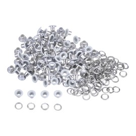 sourcing map 100set Grommets Kit Metal Eyelets 3mm 1/8" Hole Tiny Grommet for Shoes Clothes Belt Bag DIY Project, White