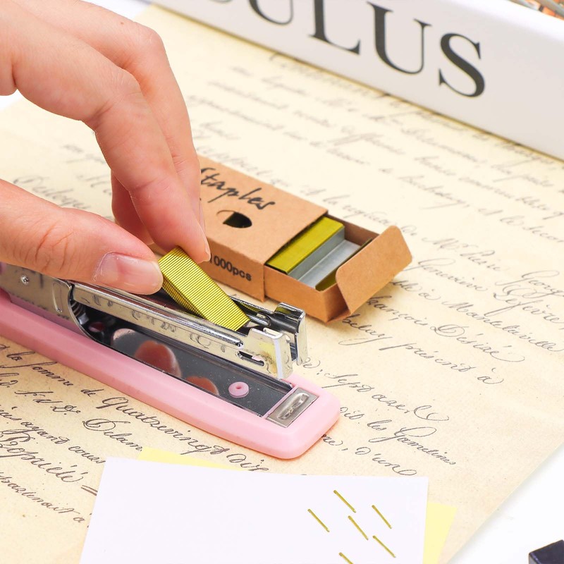 Yellow Gold No.10 Staples Mini Staples Refill 1000/Box 2 Boxes/Pack