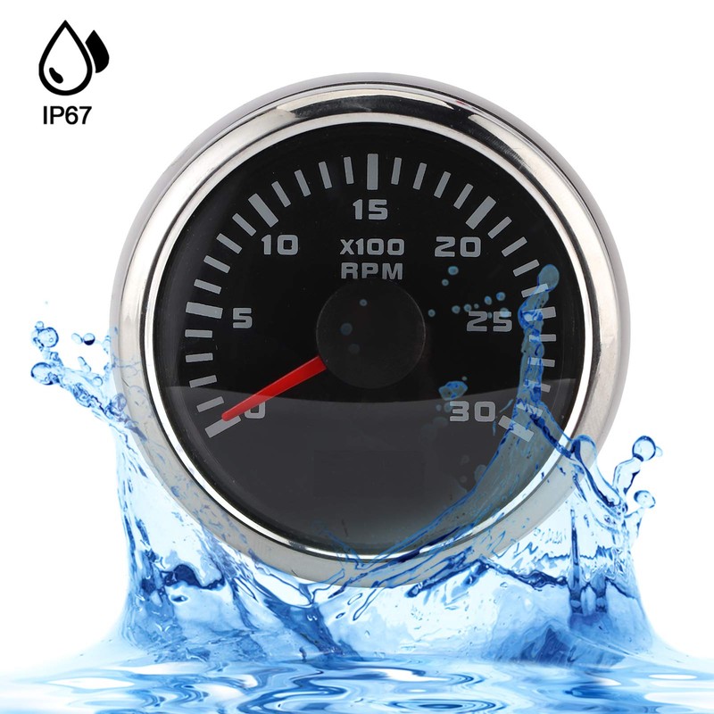 52 mm Tachometer with 3000 RPM LCD Display Tachometer with
