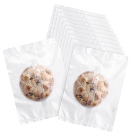 Prembag 100 Pcs 4-3/10 x 5-9/10 Inch Semi-Transparent Heat Seal Cellophane Bags for Cookies,Matte Cookie Bags,Frosted Treat Bag for Packaging Candy Snack Baked Food