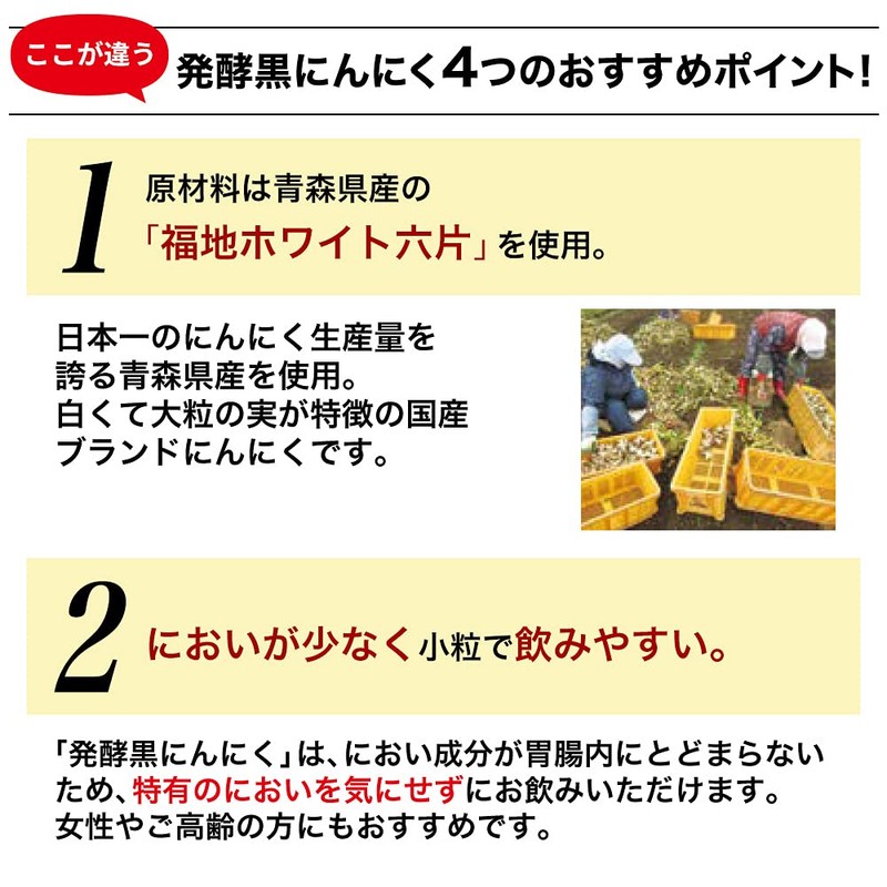 山田養蜂場 発酵黒にんにく 60球/袋入