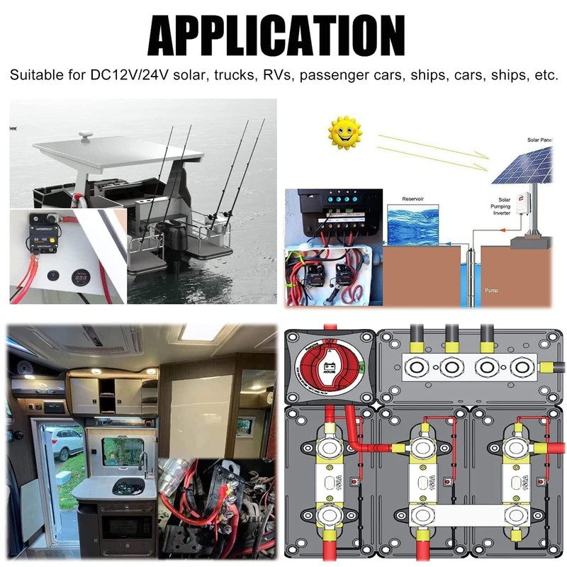 4 Uds. Bloque de Distribución de Energía 12V 24V Bloque