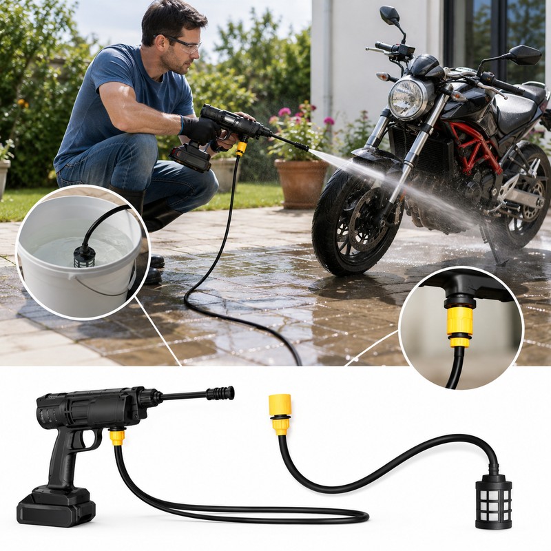 3/8-Inch Water Inlet Hose for Cordless Car Washers – Flexible
