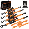 METOWARE Retractable Ratchet Straps (4-Pack) - 1 in x 10