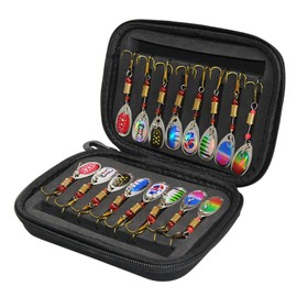 16pcs Fishing Spoons Lures Metal Baits Set for Trout Bass Casting Spinner Fishing Bait with Storage Bag Case