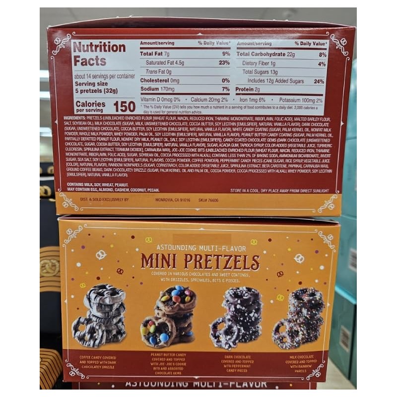 Trader Joe Astounding Multi-Flavor Mini Pretzels 16oz 454g (Two Boxes)