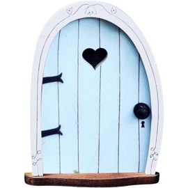 Yjemle Blue Streak Miniature Fairy Door for Tree, 3D Fairy House Decoration, Garden Statues Decor Accessory