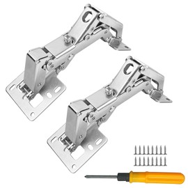 Jiaxitek 2-Pack 170 Degree Hidden Hinges,Hydraulic Adjustable Surface Mount Cabinet Hinges, Concealed Cabinet Hinges for Frameless Doors