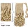 SYXLCYGG Wavy Ponytail Extension,Blonde Wrap Around Clip in Ponytails 16"