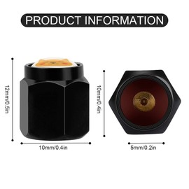 Muishi Cute Cat Faces Tire Valve Stem Caps, Aluminum Black Stem Tire Valve Caps Universal Stem Covers for Cars, SUVs, Trucks, Bikes, Motorcycles, Bicycles (4 Pack)