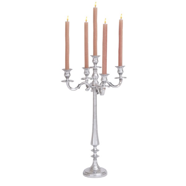 Deco 79 30854 Intricately Designed Aluminum Candelabra Holds 5 Candles