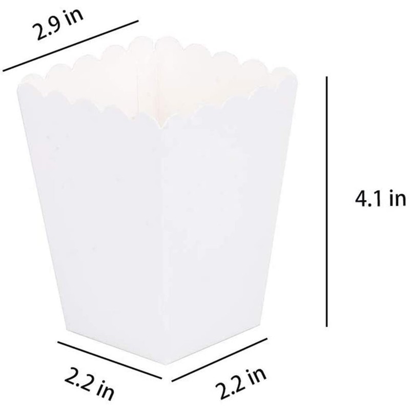 Vsosfiza White Popcorn Boxes,Small White Popcorn Boxes,Pack of 12