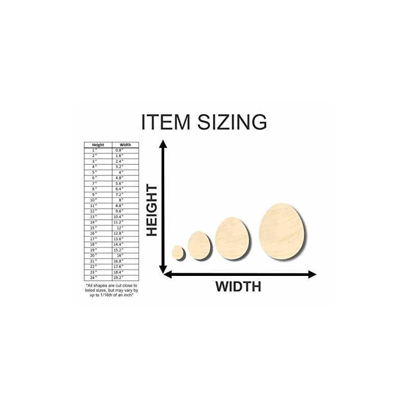 Unfinished Wood Craft Easter Eggs up to 46" DIY 30"