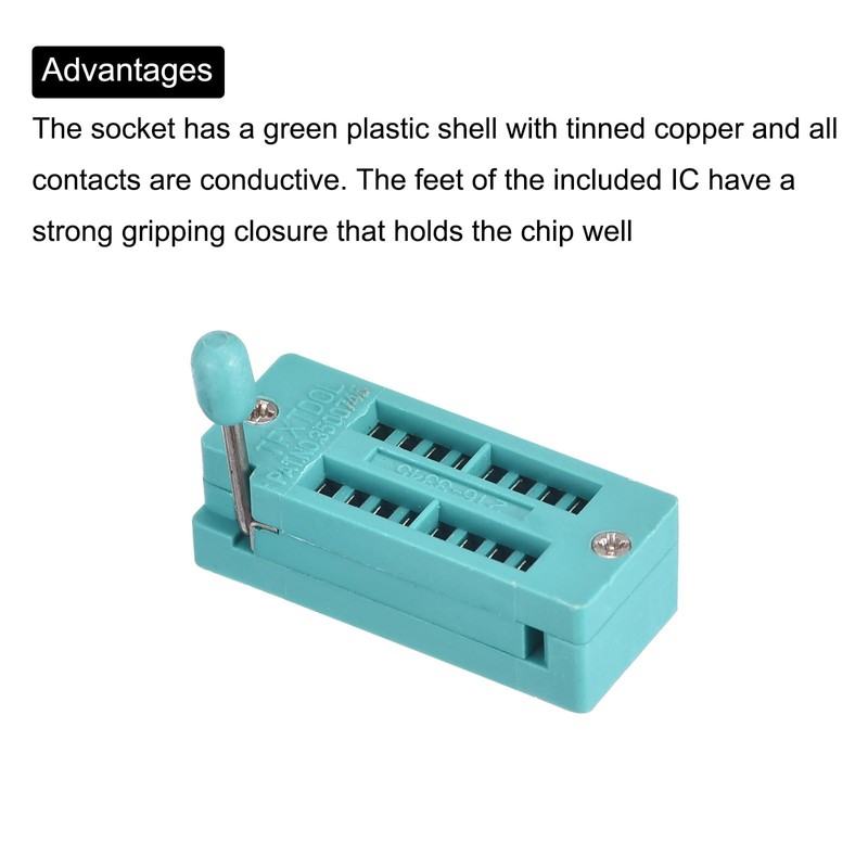 PATIKIL Universal IC-Test ZIF Socket 16 Pin 3.0mm Pitch for